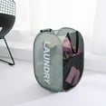thumbnail image 6 of Larpur 2 Packs Mesh Pop-up Laundry Hampers, Collapsible Laundry Basket Dirty Clothes Hamper with Side Pocket, Gray + Blue, 6 of 6