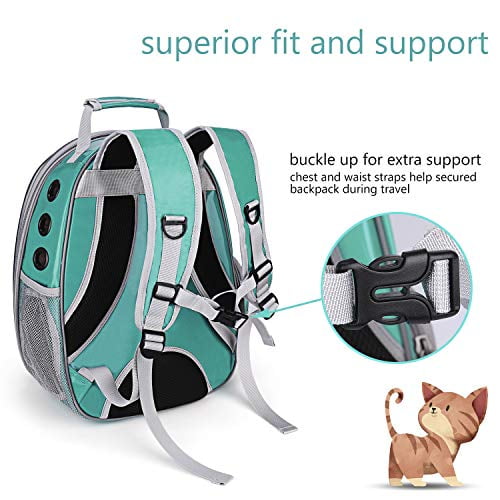 Designed for Travel Hiking Cats and Puppies,Airline-Approved Walking & Outdoor Use Lollimeow Pet Carrier Backpack Bubble Backpack Carrier 
