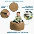 thumbnail image 6 of Chill Sack Bean Bag Chair, Memory Foam Lounger with Microsuede Cover, Kids, 2 ft, Earth, 6 of 8