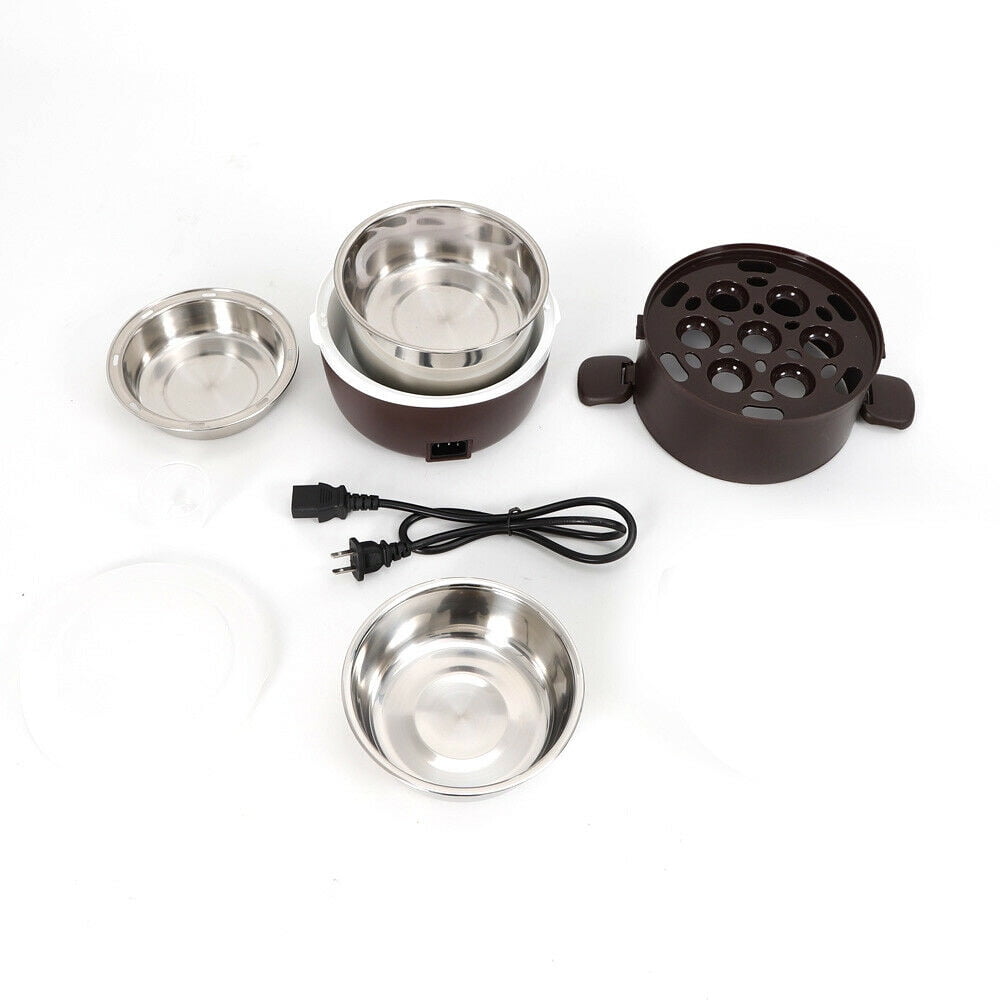 TOOL1SHOoo Portable Lunch Box Three-layer Stainless Steel Liner Electric Rice Cooker 110V/2L