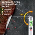 thumbnail image 5 of Meat Thermometer, Instant Read Cooking Thermometer, Cooking Thermometer with Foldable Long Probe and Backlight Screen, Perfect for Kitchen Cooking, BBQ, Water,Meat, Milk, 5 of 5