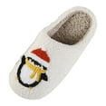 thumbnail image 5 of Christmas Fuzzy Slippers for Women Men Funny Print Matching House Shoes Furry Lined Winter Warm Anti-Slip Bedroom Slides White 9.5, 5 of 5