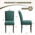thumbnail image 4 of AFO Dining Chairs Set of 4, Upholstered Parsons Kitchen Chairs with Nailhead Trim and Wood Legs, Green, 4 of 6
