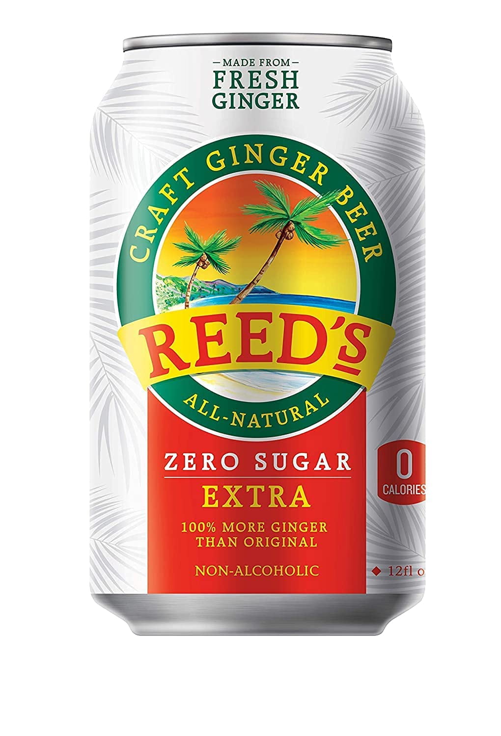 (Pack of 6) Reeds Soda 4-Pack Ginger Extra Zero 48 Fo