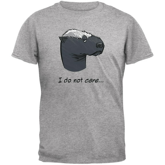 Honey Badger I Do Not Care Heather Grey Adult T-Shirt - 2X-Large