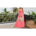 thumbnail image 3 of HAPPY BAY Women's Solid Smocked Top Maxi Evening Slit Dress Casual Strapless Tube Dresses for Women One Size Punch, Plain, 3 of 5