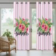 thumbnail image 5 of Summer Hibiscus Flower Outdoor Curtains for Patio, Pink Stripes Tropical Plant Sunshade Privacy Drapes Grommet Waterproof Outside Curtains for Porch/Cabana/Balcony 54"x 84", 1 Panel, 5 of 9