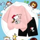 thumbnail image 3 of Conjunto de camiseta de verano con estampado de Snoopy para niños y adolescentes, camiseta de algodón de manga corta y pantalones cortos, traje de 2 piezas, ropa de moda para niños, 3 of 5