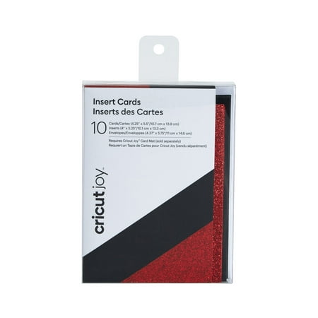 Cricut Joy™ Insert Cards, Black/Red Glitter - A2