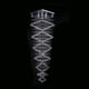 thumbnail image 2 of Candil de Cristal Cortado Gamalux Williams Krystal Aros Cuadrado de 9 Luces, 2 of 5