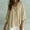 Khaki, variant on Solid T Shirts for Women 100% Cotton V-Neck 3/4 Sleeve Blouse Oversized Flowy Casual Shirts Women's Tops, Tees & Blouse Blue XL