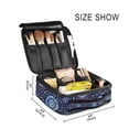 thumbnail image 3 of FORMRS Travel Makeup Bag Large Capacity Train Case Cosmetic Organizer with Adjustable Dividers, Blue Fireworks Pattern, 3 of 8