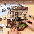 thumbnail image 2 of DIY Wooden Dollhouse Tiny Home Book Nook Kit – Tiny House Miniature for Adults, Rustic Café Scene Bookshelf Art, Specific Handmade Present for Book Enthusiasts & Collectors, 2 of 7