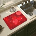 thumbnail image 6 of Happy Valentine''s Day Glitter Red Hearts Dish Drying Mat for Kitchen Counter Absorbent Microfiber Large Drying Pad Dish Mats for Kitchen Countertops 24x18 Inch, 6 of 6