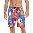 thumbnail image 4 of joogoo Mens Swim Trunks Geometric Funny Pattern Beach Shorts Drawstring Elastic Waist Swimwear Bathing Suits L, 4 of 7