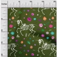 thumbnail image 1 of oneOone Viscose Jersey Green Fabric Skull Craft Projects Decor Fabric Printed By The Yard 60 Inch Wide, 1 of 5