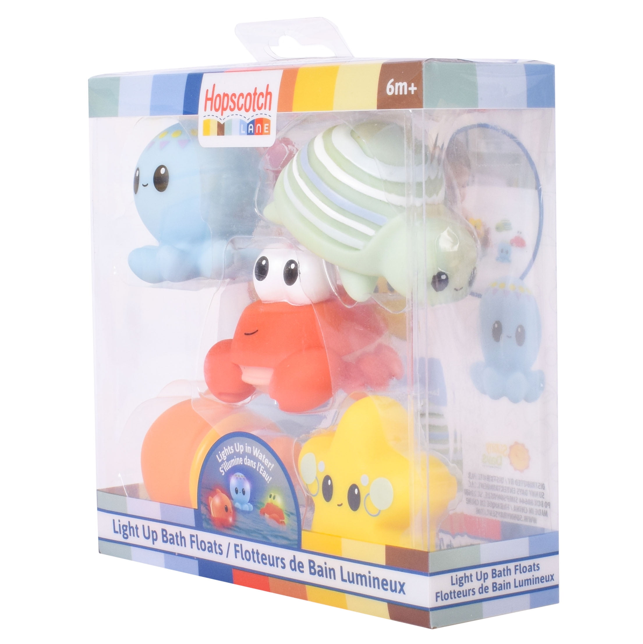 Hopscotch Lane Light up Bath Floats - 5 Count Sea Creature Toys, Children Ages 6+ Months