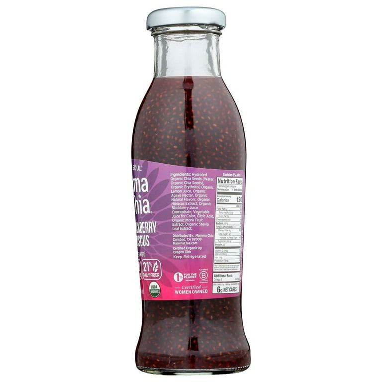 Mamma Chia Organic Vitality Beverage, Blackberry Hibiscus, Protein