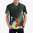 thumbnail image 2 of Lsque Pikmin Pattern Golf Shirts for Men Dry Fit Print Moisture Wicking Performance Short Sleeve Polo Shirt-, 2 of 7