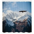 thumbnail image 3 of Ambesonne Nature Shower Curtain, Mountain Flying Eagle, 69"Wx84"L, Brown White Blue, 3 of 3