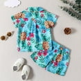 thumbnail image 4 of Kids Toddler Boys Shorts Set Casual Short Sleeve Cartoon Pineapple Prints T Shirt And Shorts Set Gentleman Two Piece Clothes Set Summer Outfits,Size 12 Months 18 Months, 4 of 6