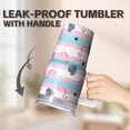 thumbnail image 5 of 20OZ Flamingo Insulated Tumbler with Comfort Grip Handle Stainless Steel Coffee Mug Cup BPA Free Sweat Proof Great for Commute Office Gifts for Women Girls on Birthday Christmas Summer, 5 of 6