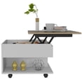 thumbnail image 4 of TUHOME Luanda Table Basse à Plateau Relevable avec Rangement Dissimulé et Roulettes, Multicolore, 4 of 9