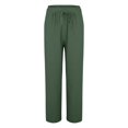 thumbnail image 3 of yunLCZ Pants for Women High Waisted Women's Wide Leg Palazzo Harem Pants Fall Casual Loose Pockets Solid Elastic Waist Baggy Travel Pants 2024, 3 of 4