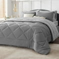 thumbnail image 4 of U by Bedsure Grey King Size Comforter Set - 7 Pieces Reversible King Bed in a Bag, King Bed Set with Comforters, Sheets, Pillowcases & Shams, 4 of 13