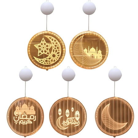 

Juliy Night Light Exquisite Pattern Battery Operated Soft Lighting Energy-saving Non-Glaring Decorative Acrylic Moon Castle Night Light Hanging Lamp Party Supplies