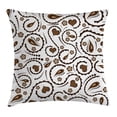 thumbnail image 1 of Romantic Throw Pillow Cushion Cover, Heart Swirls Dots Paisley Inspired Decor with Love Signs Indian Image, Decorative Square Accent Pillow Case, 18 X 18 Inches, Dark Brown and White, by Ambesonne, 1 of 1