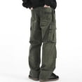 thumbnail image 6 of WAVSUF Multiple Pockets Cargo Pant for Mens Regular Fit Long Pants Casual Suit Pants Army Green Size M, 6 of 9