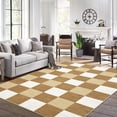 thumbnail image 2 of Hasoo Washable Large Area Rug 10' x 13' Plaid Style Rugs for Living Room Non-Slip Accent Indoor Carpet Camel, 2 of 6