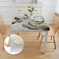 thumbnail image 2 of WYYP Hummingbird Flower Square Tablecloth Waterproof 100% Polyester Fiber 46*46, 2 of 8