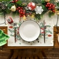 thumbnail image 2 of mubwai Red Nutcracker Floral Holly Christmas Placemats Set of 4, 12x18 Inch Seasonal Winter Table Mats for Party Kitchen Dining Decoration, 2 of 6