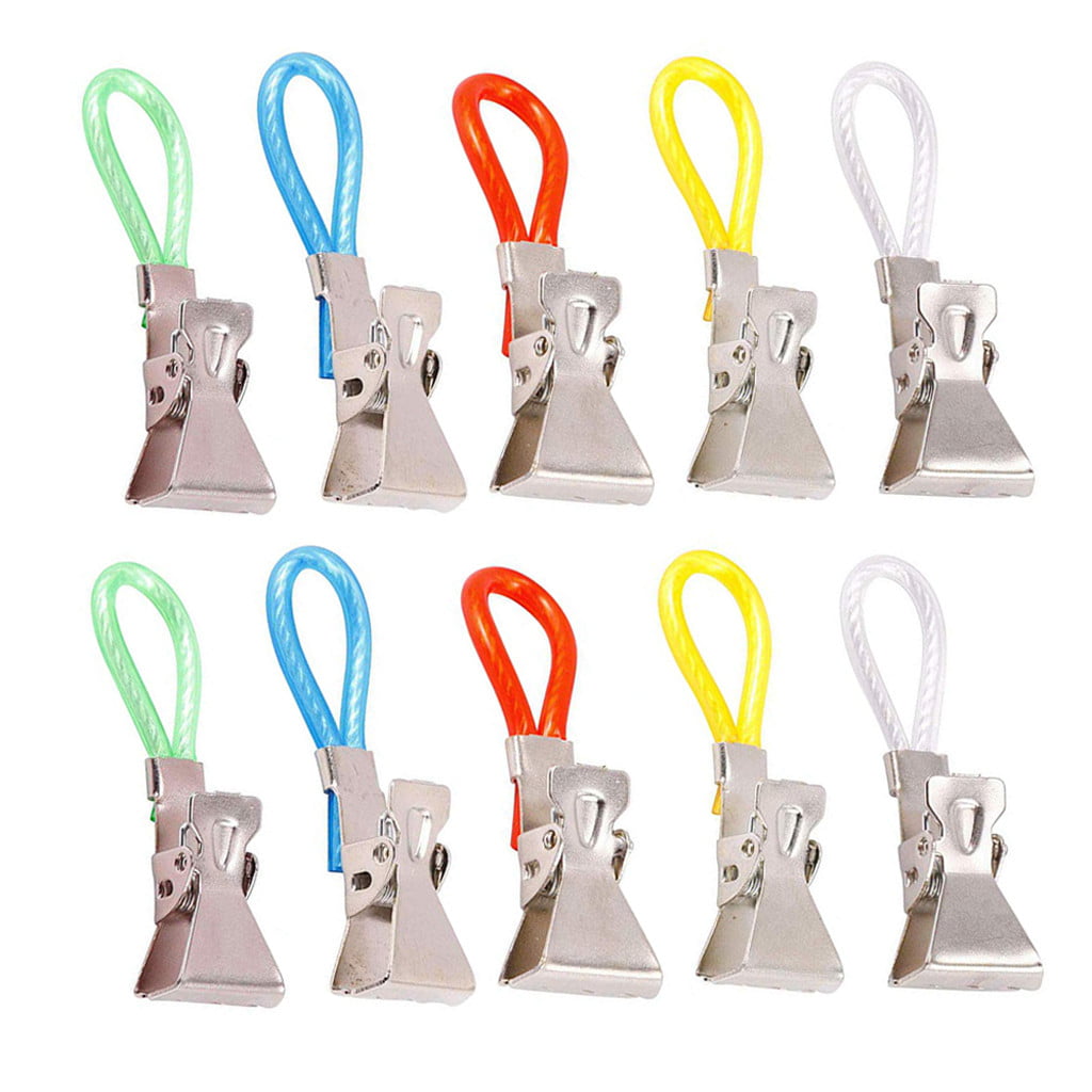 10 Pcs Tea Towel Hanging Clips Clip on Hooks Loops Hand Towel Hangers
