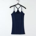 thumbnail image 2 of YUGYXL Women Tank Tops Spaghetti Straps Camisole Ribbed Summer Casual Sleeveless Basic Cami Top Trendy Slim Fit Blouses Navy,Free Size, 2 of 3