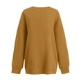 thumbnail image 3 of ADSSDQ Women's Crewneck Sweatshirts Drop Shoulder Long Sleeve Comfy Pullover Cute Tops Teen Girls Fall Trendy Clothes Light Brown XXL, 3 of 5
