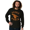 thumbnail image 5 of Veggie Power Cute Vegetarian Fighter Long Sleeve TShirt Men Women Brisco Brands S, 5 of 5