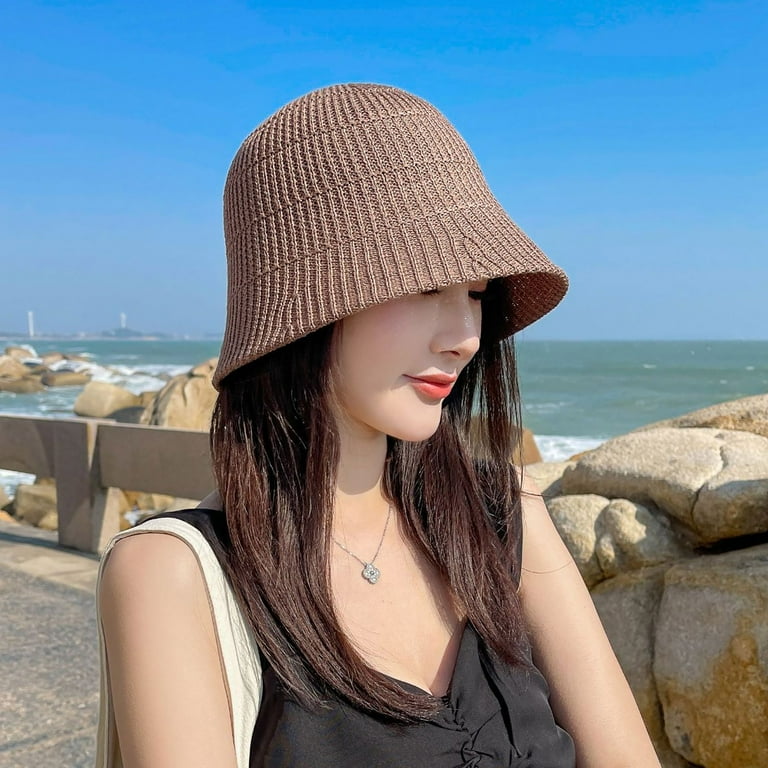 Womens Straw Sun Hat Crochet Foldable Packable Bucket Hat Summer UV  Protection UPF 50+ Beach Hat Fishing Garden Cap 