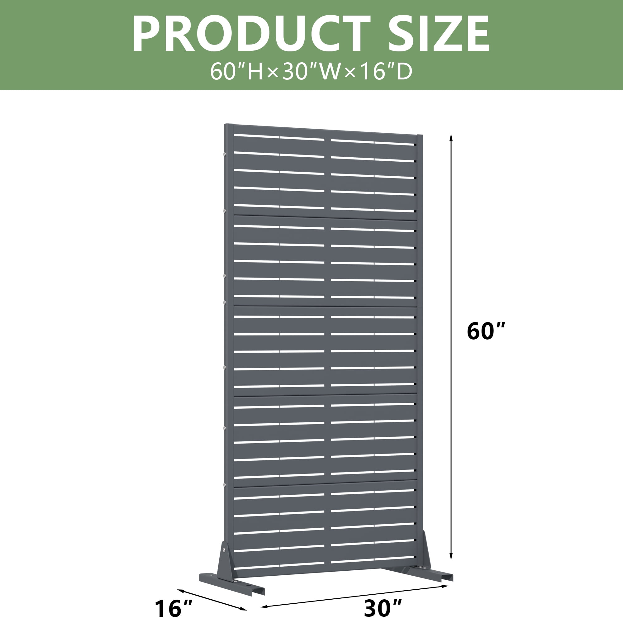 Privacy Metal Screen Fence Panel Horizontal Stripe Pattern
