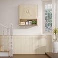 thumbnail image 4 of Aufeile Bathroom Cabinet Wall Mounted with Arched Door and Adjustable Shelf, Wood Medicine Cabinet Organizer for Laundry Toilet Storage, Natural Oak, 4 of 10