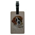 thumbnail image 1 of Saint Bernard Dog Breed Rectangle Leather Luggage Card Suitcase Carry-On ID Tag, 1 of 8
