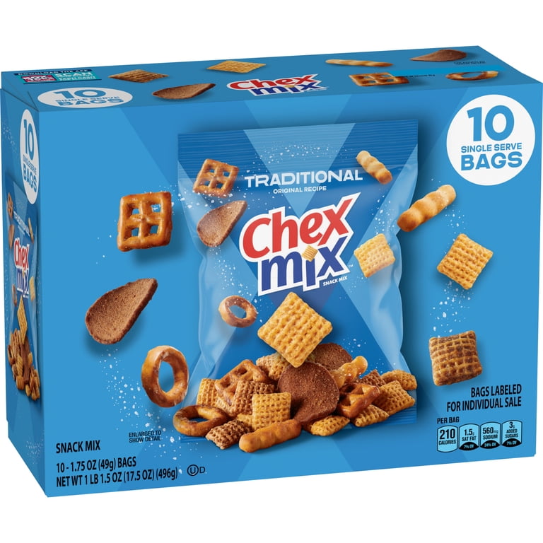 4 pack) Chex Mix Snack Mix, Traditional Original Recipe, Multipack 4 pack) Chex Mix Snack Mix, Traditional Original Recipe, Multipack