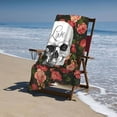 thumbnail image 6 of Skeleton Flower Ball Microfiber Sand Free Beach Towel Oversized Quick Dry Absorbent for Pool Swimming Bathroom Beach Towel 32x52 Inch, 6 of 14