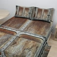 thumbnail image 2 of Ambesonne Vintage Fitted & Top Sheet Set with Shams, Power Locomotive Train, Grey Brown, 2 of 8