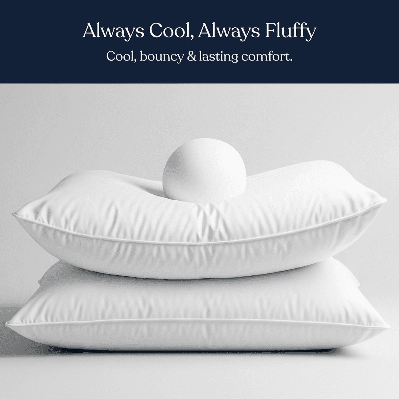Delara Bed Pillows Set of 2 GOTS Certified Organic Cotton Sateen Shell, Down Alternative Fill, Hypoallergenic, Cooling & Breathable, Triple Certified GOTS + OEKO-TEX + GRS, Eco-Friendly, King 20"x36"
