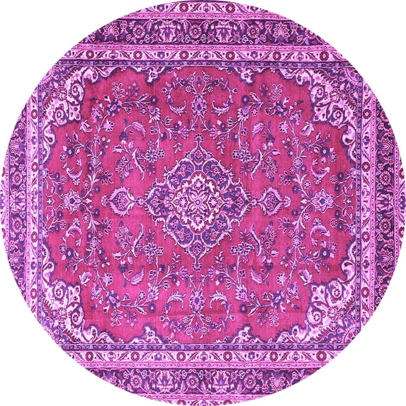 Ahgly Company Indoor Round Persian Purple Traditional Area Rugs, 4' Round