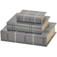 thumbnail image 5 of DecMode Faux Book Gray Faux Leather Decorative Box with Varying Patterns, 3 Count, 5 of 7