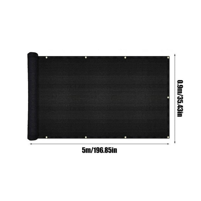 Ruiboury HDPE Balcony Shade Net Alloy Eyelet Detachable Anti-rust Sunproof Summer Privacy Screen Fence Windscreen Accessories Black